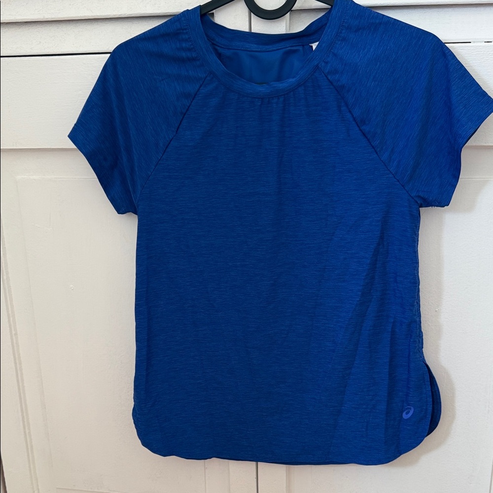Asics Blue Raglan Short Sleeve Fitted T-Shirt